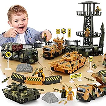 【中古】【輸入品・未使用】Military Vehicles and Army Battleサイトセットwithストレージコンテナ、6、Vehicles Scoutタワー、Missile、トラックタンク｜スカイマーケットプラス