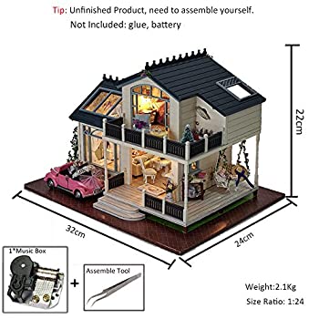 【中古】【輸入品・未使用】MAGQOO 3D木製ミニチュアドールハウスキット 家具付き DIYハウスキット 1:24スケール DIYドールハウスキット (プロヴァンス防塵&オルゴール付き)｜スカイマーケットプラス 24,721円