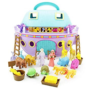【中古】【輸入品・未使用】Boley Noah's Ark プレイセット - 29ピース 聖書ストーリー おもちゃ プレイセット 子供用 ボート ノア 妻 動物園 納屋 アクセサリー - 聖書のお|スカイマーケットプラス