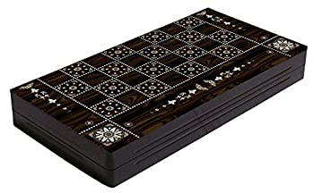 【中古】【輸入品・未使用】19 in. Floral Wooden Backgammon Set with Chessboard