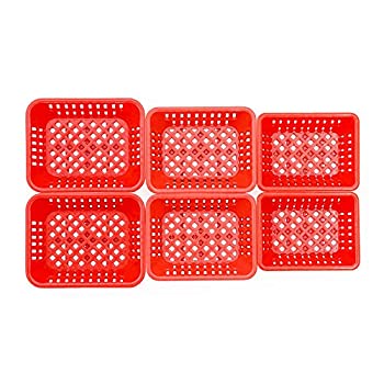 【中古】【輸入品・未使用】Odoria 1:12 Miniature 6PCS Red Plastic Baskets Set Dollhouse Kitchen Accessories|スカイマーケットプラス