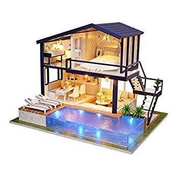 【中古】【輸入品・未使用】UniHobby DIY ミニチュア ドールハウス キット タイムアパート DIY ドールハウス キット 木製家具ライト ギフト 家のおもちゃ 大人用