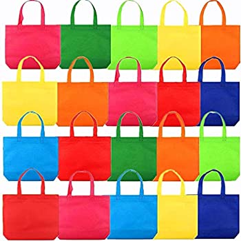 【中古】【輸入品・未使用】20パック 13インチ パーティー記念ギフトトートバッグ 明るい色詰め合わせ 不織布レインボートリートバッグ ハンドル付き 誕生日のお土産/スナッ|スカイマーケットプラス