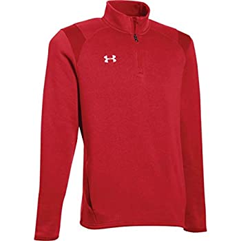 【中古】【インポート品・未当て嵌める】Under Armour メンズ UA ハッスル フリース 1/4ジップ(並み並み、赤いこと白いこと)