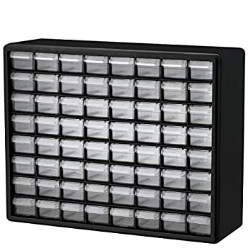 【中古】【輸入品・未使用】akro-mils 10164?64プラスチックパーツ引き出しストレージクラフトキャビネット、20インチ、ハードウェアで16インチby 6???1?/ 2インチ、ブラッ