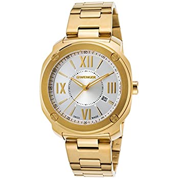 【中古】【インポート品・未当て嵌める】Wenger 01-1141-122 メンズ エッジローマンズ ゴールド音の高低 ステンレス鋼スチール写真 シルバートーンダイヤルウォッチ