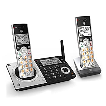 【中古】【インポート品・未当て嵌める】AT\u0026T CL83207 DECT 6.0押しひろげるコードレス電話を掛けるスマートコールブロッカー、しろがね色/黒いこと2御手々仕掛ける