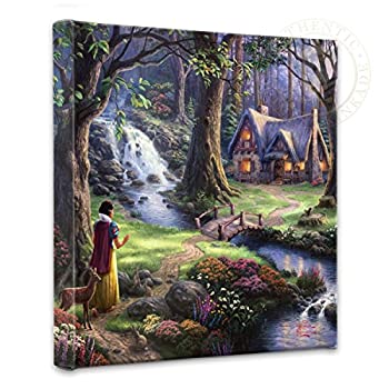 【中古】【輸入品・未使用】トーマスKinkade???ギャラリーWrappedキャンバス、Snow White Discovers the Cottage、14?%ダブルクォーテ% x 14?%ダブルクォーテ%、50262