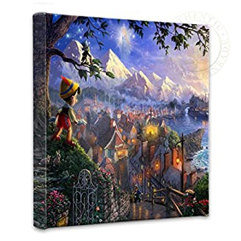 【中古】【輸入品・未使用】トーマスKinkadeピノキオ???ギャラリーWrappedキャンバス、Wishes Upon A Star、14?%ダブルクォーテ% x 14?%ダブルクォーテ%、50258|スカイマーケットプラス