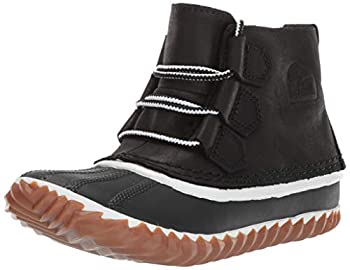 【中古】【インポート品・未当て嵌める】Sorel レディース Out N about なめし革 スノーブーツ US 大きさ: 5 色つや: 黒いこと