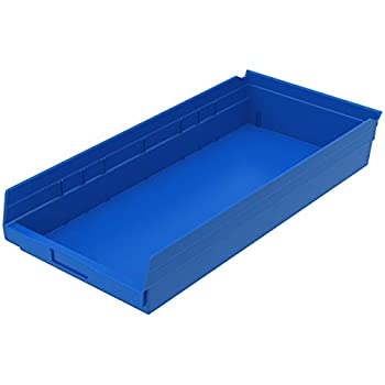 【中古】【輸入品・未使用】akro-mils 30174?24インチby、11インチ4インチプラスチックのネストシェルフBinボックス、ブルー、ケース6