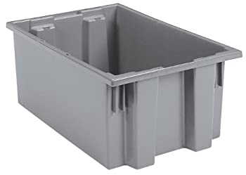 【中古】【インポート品・未当て嵌める】akro-mils 35190?Nest andスタックプラスチックストレージと散り散りトート、19.5-inch L by 15.5-inch W by 10-inch H、薄墨色、6の容れもの