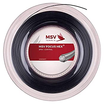 【中古】【インポート品・未当て嵌める】MSV フォーカスヘックス 200M一巻き 硬式庭球 ポリエステル ガットMSV Focus HEX 200ｍ roll strings / 1.10粍 / 黒いこと