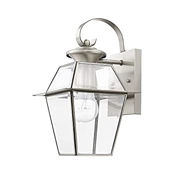 【中古】【輸入品・未使用】Livex Lighting 2181???91?Westover 1ライトBNアウトドア壁ランタン、つや消しニッケル
