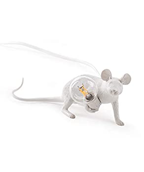 【中古】【輸入品・未使用】SELETTI (セレッティ) マウス ランプ #3 ライダウン ホワイト W6.2×D21×H8.1cm