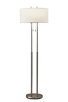 【中古】【輸入品・未使用】Adesso 4016-22 Duet 62インチ フロアランプ サテンスチール スマートコンセント対応