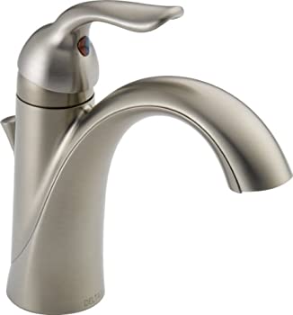 【中古】【輸入品・未使用】Delta Faucet Lahara シングルホールバスルーム蛇口 つや消しニッケル シングルハンドルバスルーム蛇口 ダイヤモンドシールテクノロジー 排水ア
