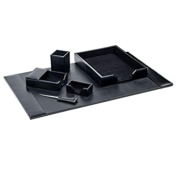 【中古】【輸入品・未使用】Dacasso ボンデッドレザーデスクセット 6点 ブラック