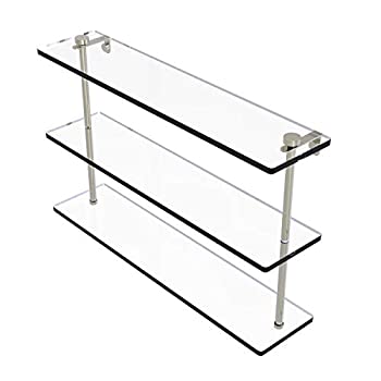 【中古】【輸入品・未使用】Allied Brass NS-5/22-PNI Triple Glass Shelf Polished Nickel