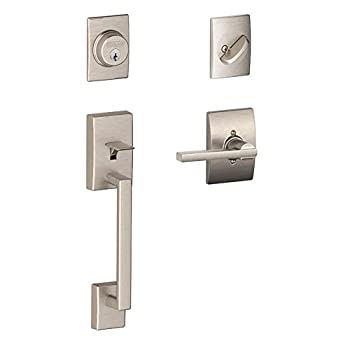 【中古】【輸入品・未使用】Century Single Cylinder Handleset and Latitude Lever%ｶﾝﾏ% Satin Nickel (F60 V CEN 619 LAT) by Schlage Lock Company [並行輸入品]