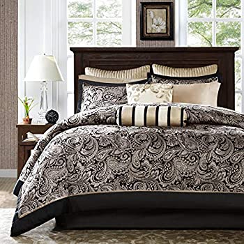 【中古】【輸入品・未使用】(Black/Silver%ｶﾝﾏ% Full/Queen) - Madison Park Aubrey 12 Piece Comforter Set