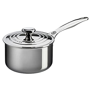 【中古】【輸入品・未使用】Le CreusetステンレススチールSaucepan with Lid 2qt シルバー SSP1100-16