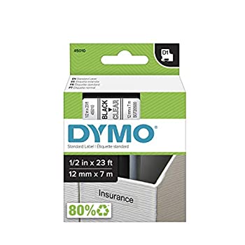 【中古】【輸入品・未使用】DYMO High-Performance Permanent Self-Adhesive D1 Polyester Tape for Label Makers%ｶﾝﾏ% 1/2-inch%ｶﾝﾏ% Black Print on Clear%ｶﾝﾏ% 23-foot C