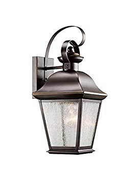 【中古】【輸入品・未使用】Kichler Lighting 9708OZ Mount Vernon 1-Light Outdoor Wall Mount Lantern%ｶﾝﾏ% Olde Bronze with Etched Seedy Glass by Kichler Lighting [｜スカイマーケットプラス 74,213円