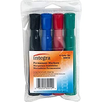 【中古】【輸入品・未使用】Integra Permanent Marker%カンマ% Chisel Tip%カンマ% 4/Pack%カンマ% Black/Red/Blue/Green (ITA30012)|スカイマーケットプラス