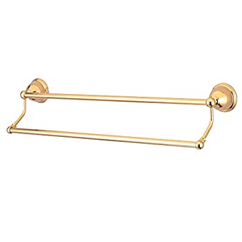 【中古】【インポート品・未当てはめる】(Polished Brass) - Kingston Brass BA3963PB Restoration 60糎 Dual Towel Bar%ｶﾝﾏ% Polished Brass