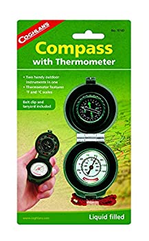【中古】【インポート品・未当て嵌める】Coghlans Compass Thermometer - Black by Coghlans