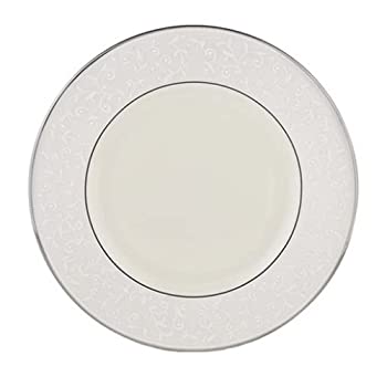 【中古】【輸入品・未使用】(Dinner Plate%ｶﾝﾏ% Lenox Pearl Innocence Fine Dinnerware) - Lenox Pearl Innocence Platinum Banded Ivory China Dinner Plate