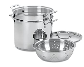 【中古】【輸入品・未使用】Cuisinart 77-412 Chef's Classic ステンレススチール 4ピース 12クォート パスタ/スチーマーセット ステンレススチール [並行輸入品]｜スカイマーケットプラス