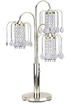 【中古】【輸入品・未使用】ORE International 716G Table Lamp with Crystal-Like Shades%ｶﾝﾏ% Polished Brass by Ore International [並行輸入品]