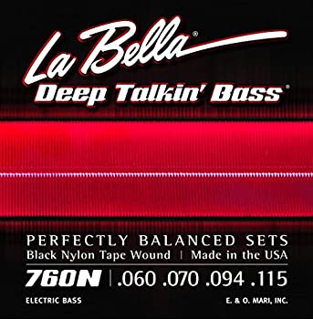 【中古】【輸入品・未使用】La Bella 760N/Deep Talkin' Bass/060-115/Black Nylon Tape Wound