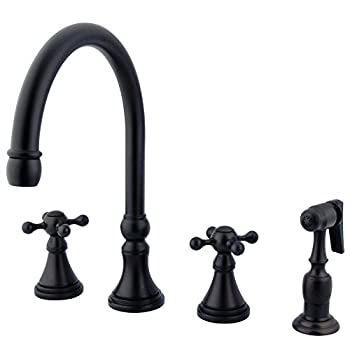 【中古】【輸入品・未使用】キングストン真鍮ks279。KXBS知事Widespreadキッチン蛇口withメタルクロスHa、 8-1/4 inch spout reach ES2795KXBS 1｜スカイマーケットプラス