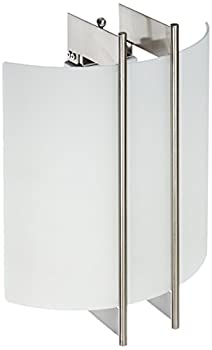 【中古】【輸入品・未使用】Lite Source LS-1673 Checks Polished Steel 60-watt Wall Sconce with Frost Glass Shade by Lite Source Inc [並行輸入品]