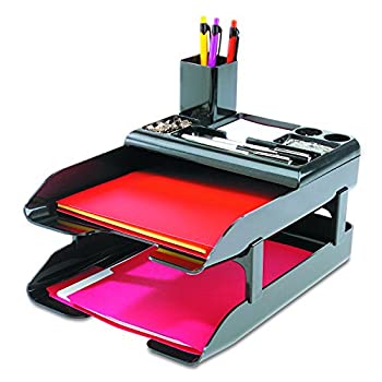 【中古】【輸入品・未使用】Corporate Desk Tray Set%カンマ% Two Tier%カンマ% Plastic%カンマ% Metallic Black (並行輸入品)|スカイマーケットプラス