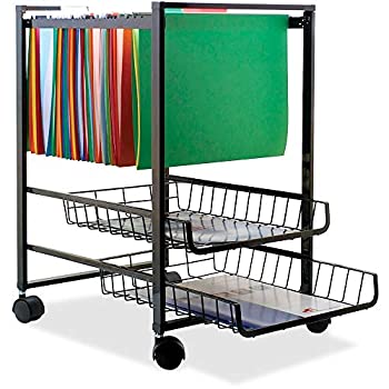 【中古】【輸入品・未使用】Mobile File Cart w/Sliding Baskets%ｶﾝﾏ% 15w x 12-7/8d x 20-7/8h%ｶﾝﾏ% Black (並行輸入品) [並行輸入品]