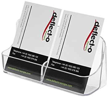 【中古】【インポート品・未当て嵌める】Deflect-o Single Tier 2 Pocket Portrait Business Card Holder - Transparent その他-パソコン