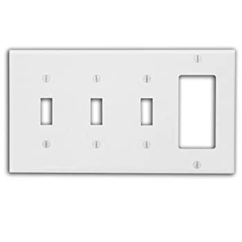 【中古】【輸入品・未使用】Leviton P326-W 4-Gang 3-Toggle 1-Decora/GFCI Device Combination Wallplate%ｶﾝﾏ% White by Leviton [並行輸入品]｜スカイマーケットプラス