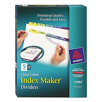 【中古】【輸入品・未使用】Index Maker Clear Label Contemporary Color Dividers%ｶﾝﾏ% 5-Tab%ｶﾝﾏ% 25 Sets/Box (並行輸入品)