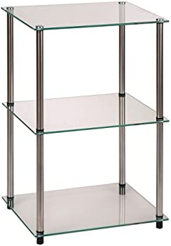 【中古】【輸入品・未使用】Convenience Concepts Designs2Go Go-Accsense 3-Tier Glass Square End/Lamp Table%ｶﾝﾏ% Clear Glass 141［並行輸入］