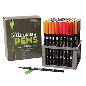 【中古】【輸入品・未使用】Tombow Dual Brush Marker 96pc Set W/Desk Stand- (並行輸入品)