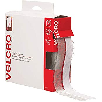 【中古】【輸入品・未使用】VELCRO ベルクロ 裏糊付 マジックテープ 4.6m x 1.9cm 透明