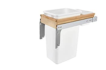 【中古】【輸入品・未使用】Rev-A-Shelf - 4WCTM-1550DM-1 - Single 50 Qt. Pull-Out Top Mount Wood and White Waste Container for 1-1/2 in. Face Frame Cabinet by Rev-|スカイマーケットプラス