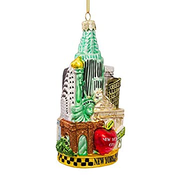 【中古】【輸入品・未使用】Kurt Adler C4055 New York Glass Cityscape Ornament%ｶﾝﾏ% 5-1/2-Inch by Kurt S. Adler [並行輸入品]