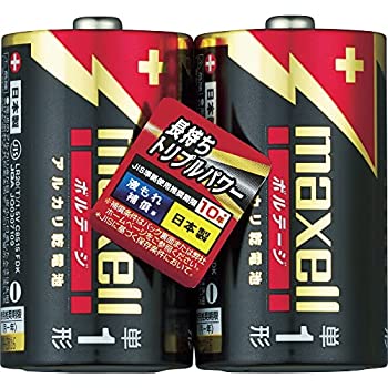 【中古】【輸入品・未使用】maxell アルカリ乾電池 ボルテージ 単1形 2本 シュリンクパック入 LR20(T) 2PY