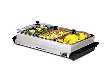 【中古】【輸入品・未使用】Elite Platinum EWM-6171 Maxi-Matic 2.5 Quart 3 Tray Buffet Server%カンマ% Stainless Steel by Elite Platinum