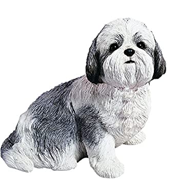 【中古】【輸入品・未使用】Sandicast Silver and White Shih Tzu Sculpture%ｶﾝﾏ% Sitting%ｶﾝﾏ% Life Size by Sandicast [並行輸入品]｜スカイマーケットプラス